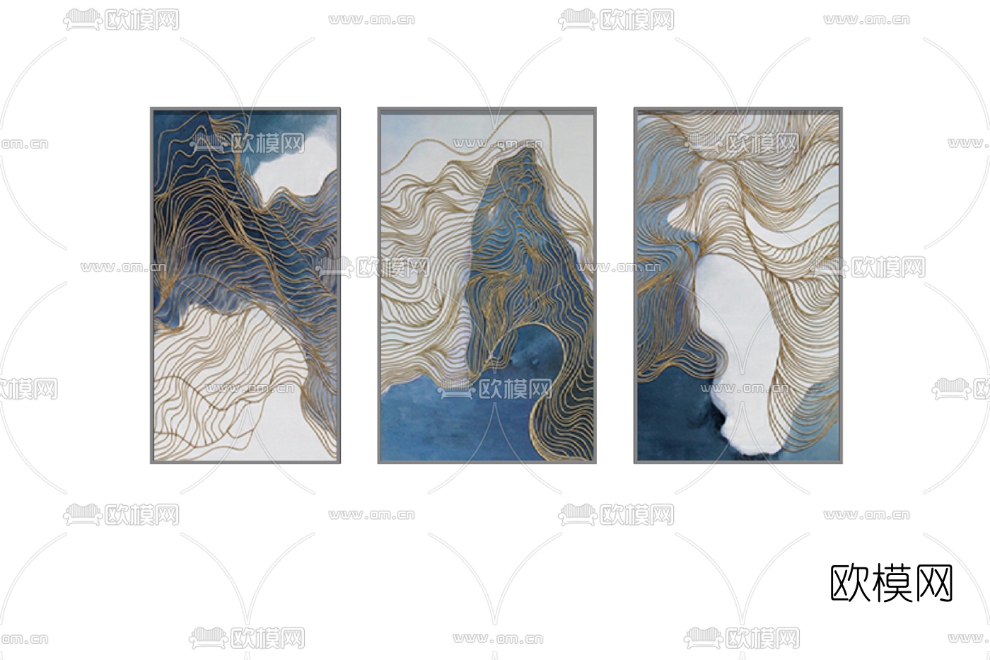 新中式装饰画免费su模型