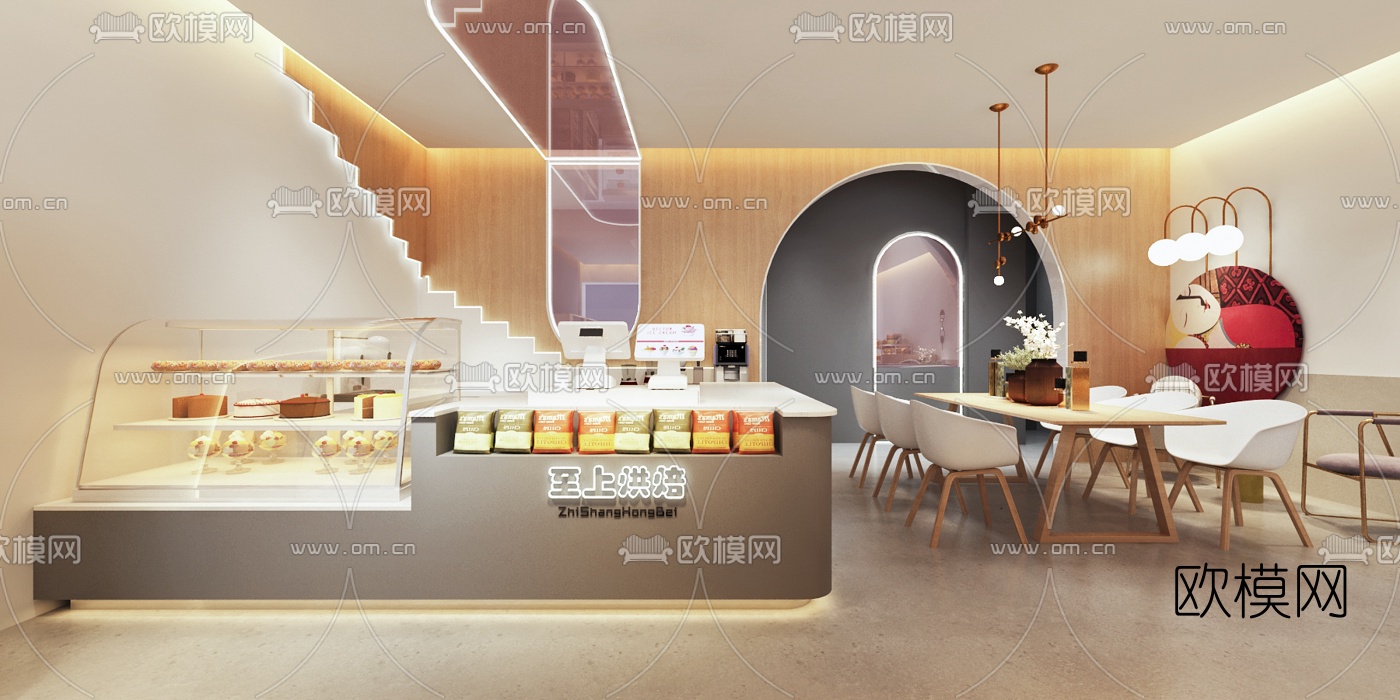 北欧简约烘焙店3d模型