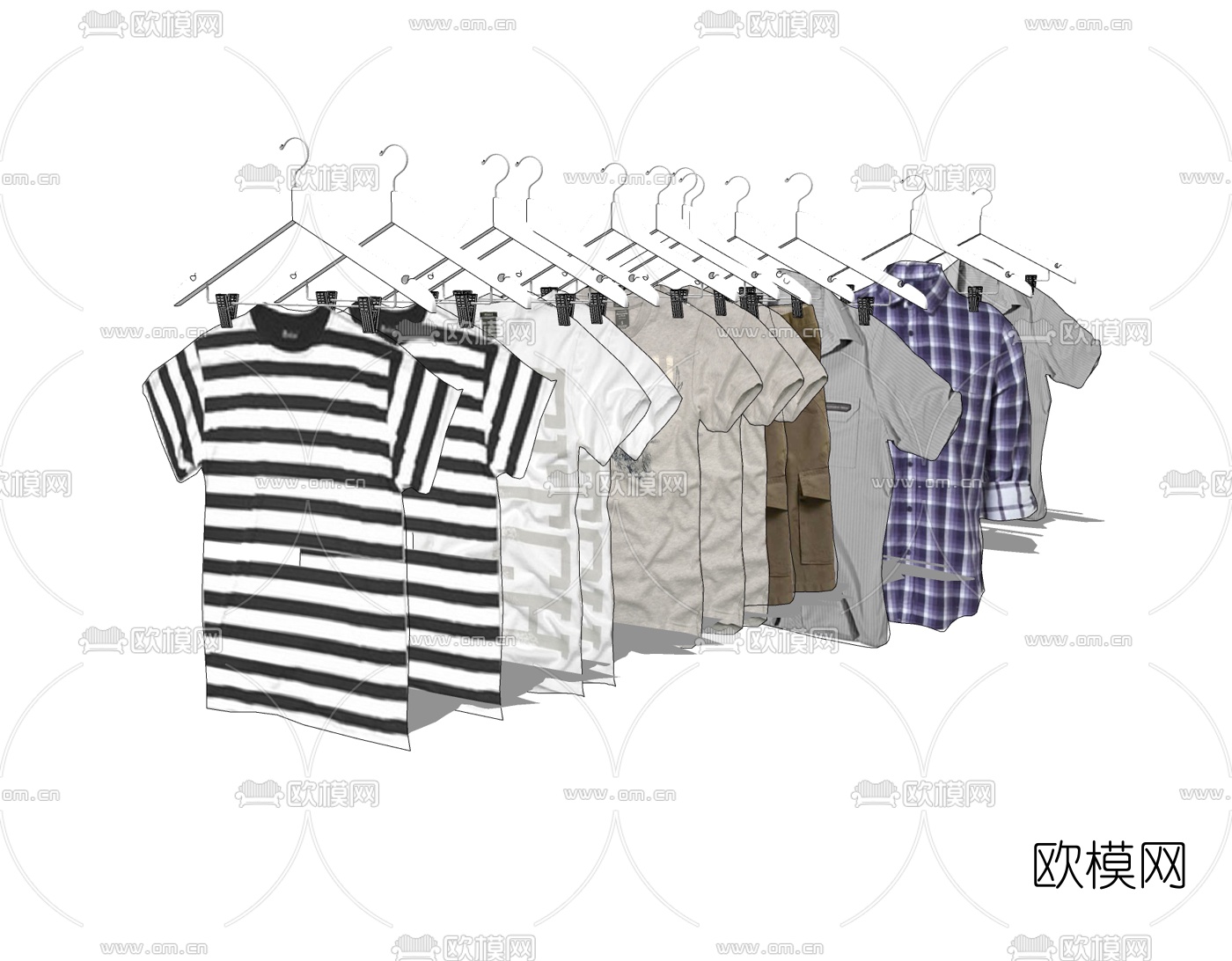 现代服饰免费su模型下载