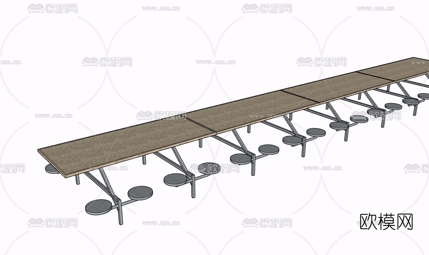 现代实木餐桌椅免费su模型下载