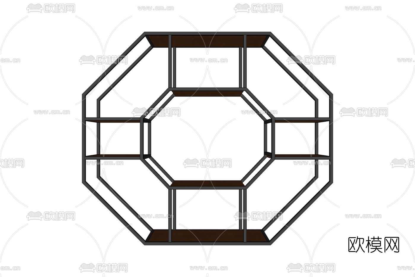 新中式博古架免费su模型下载