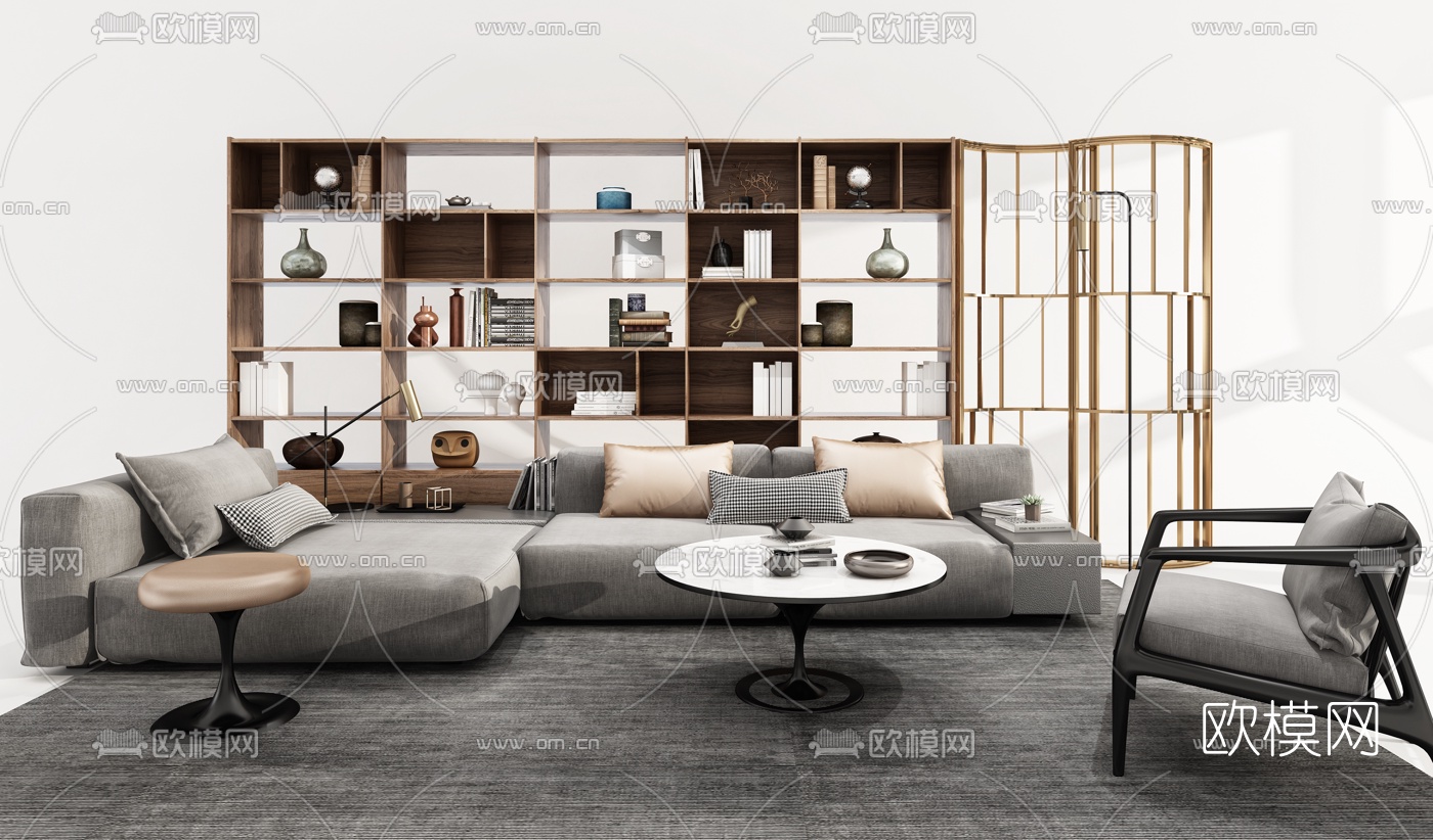 现代沙发组合3d模型