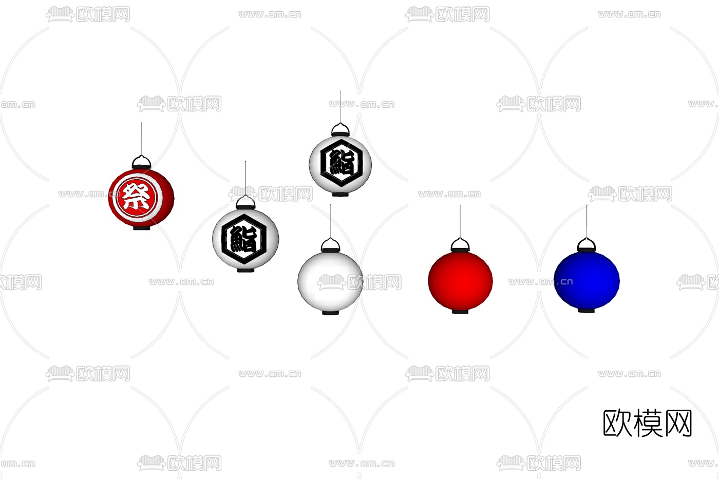 中式灯笼免费su模型下载
