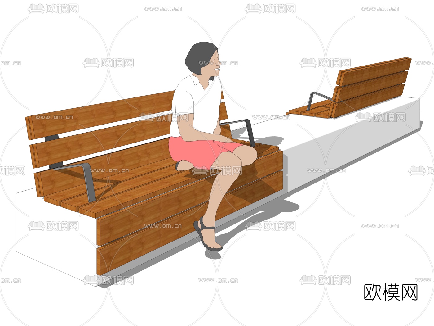 现代创意公园广场景观座椅su模型下载（渲染图4）