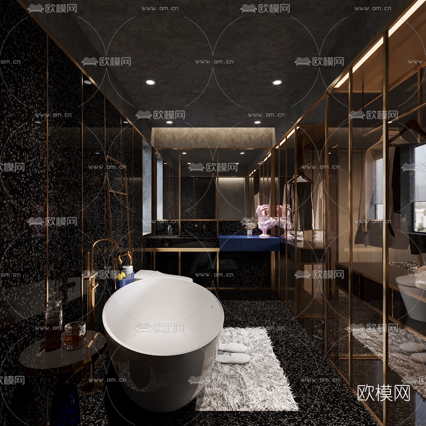 后现代客厅卧室卫生间3d模型下载（渲染图4）