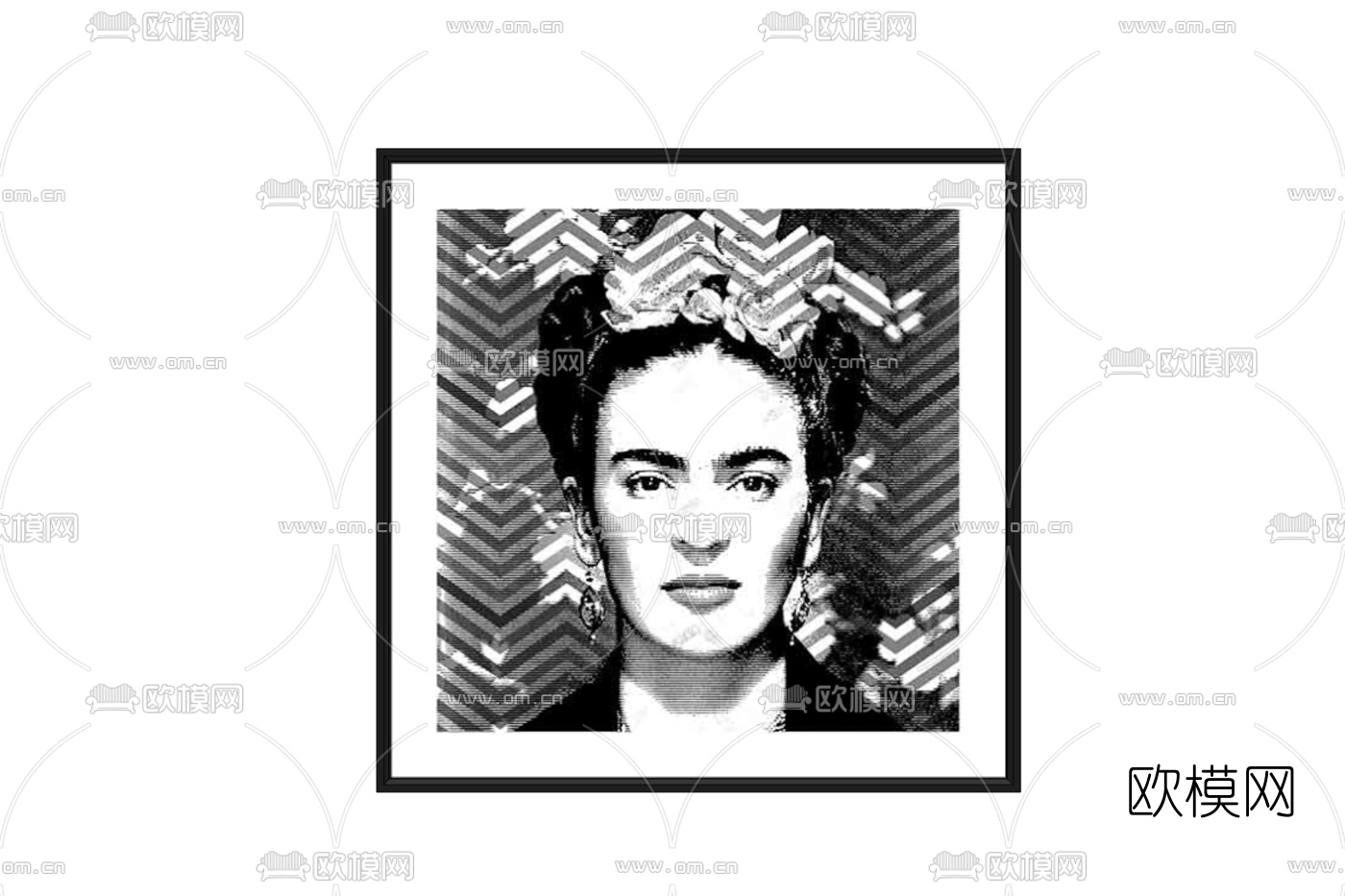 现代人物装饰画免费su模型下载