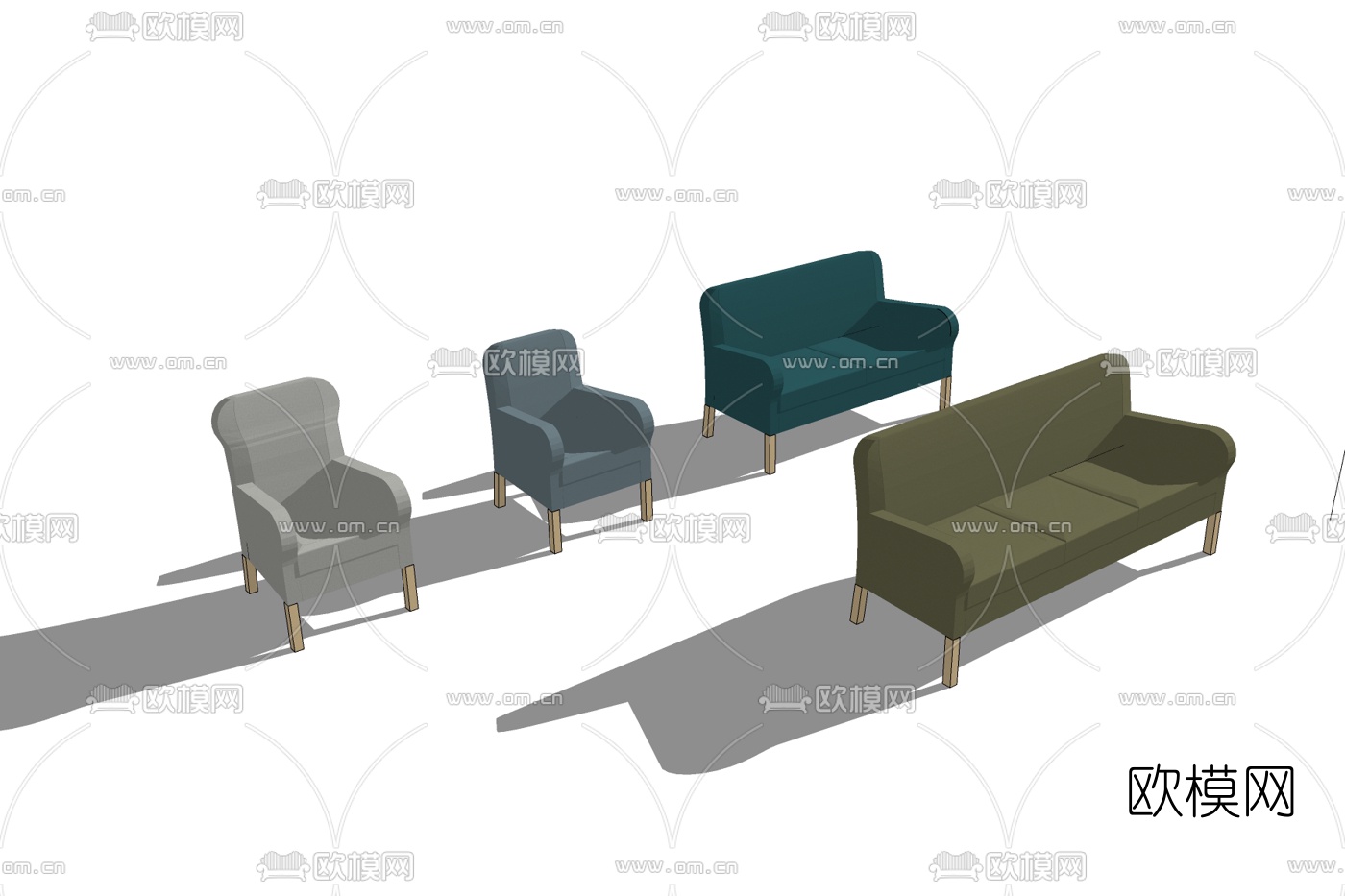 现代布艺休闲椅免费su模型下载