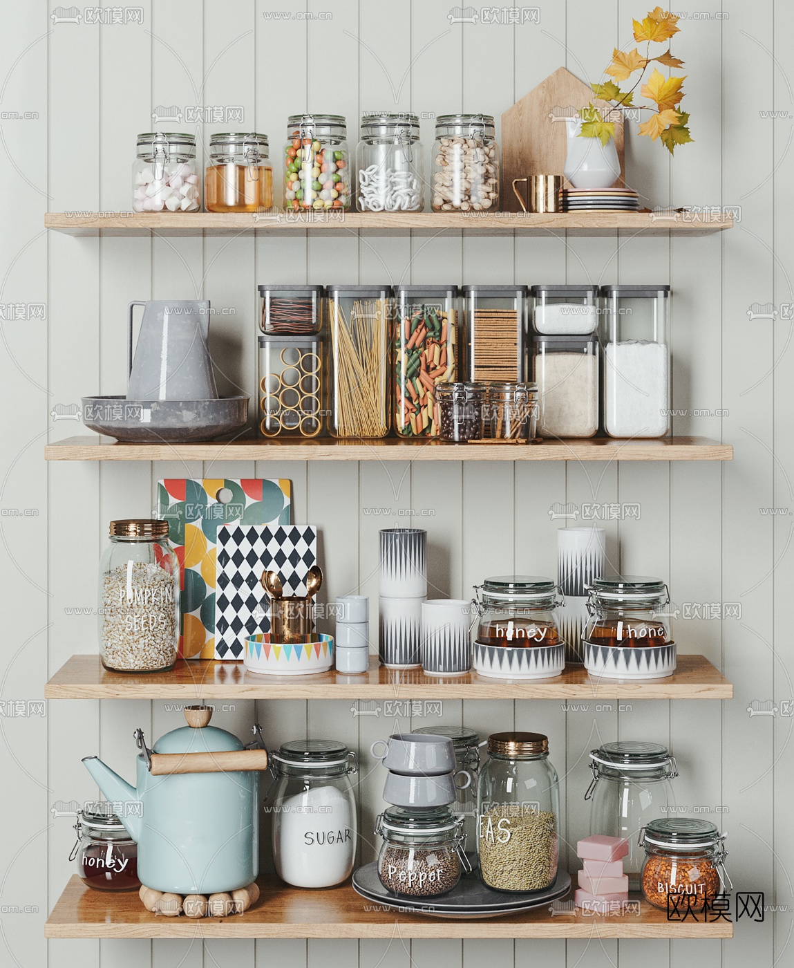 北欧厨房调料器皿3d模型下载