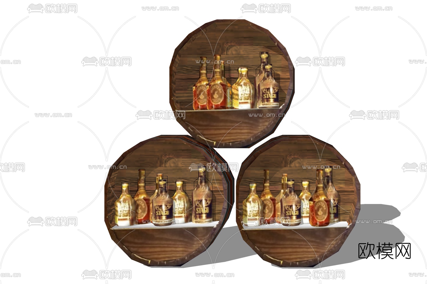 北欧酒架免费su模型下载