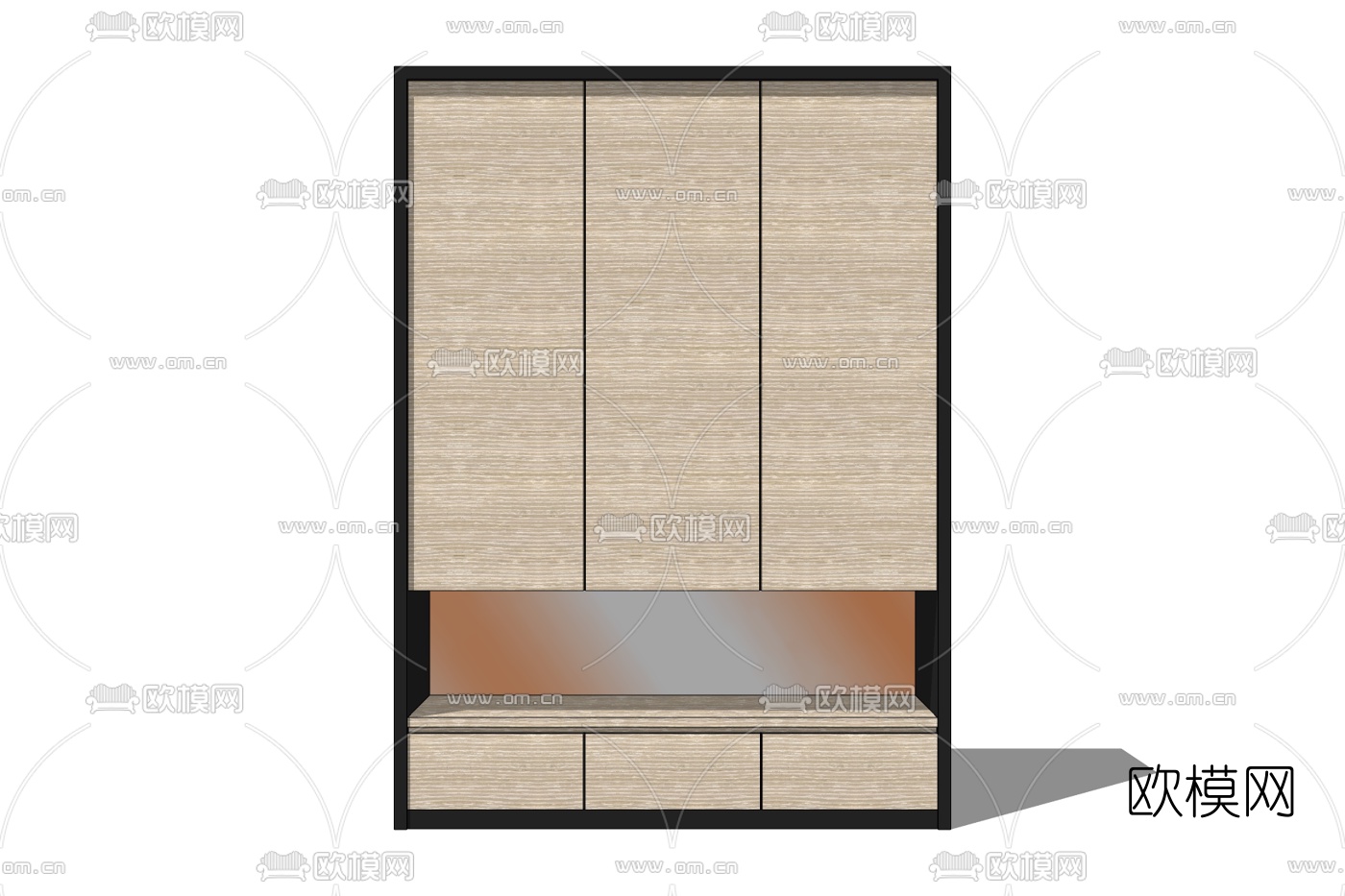 新中式衣柜免费su模型下载