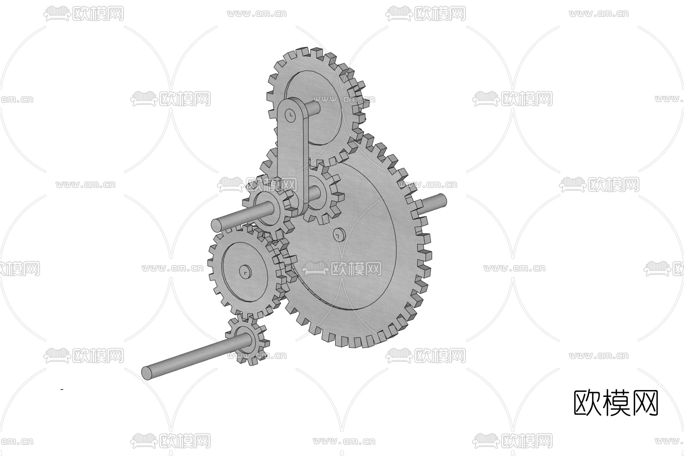 工业风齿轮免费su模型下载