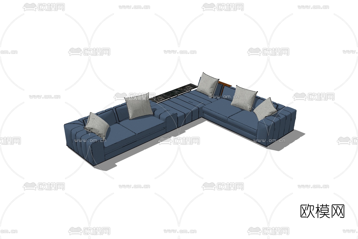 现代多人沙发免费su模型下载