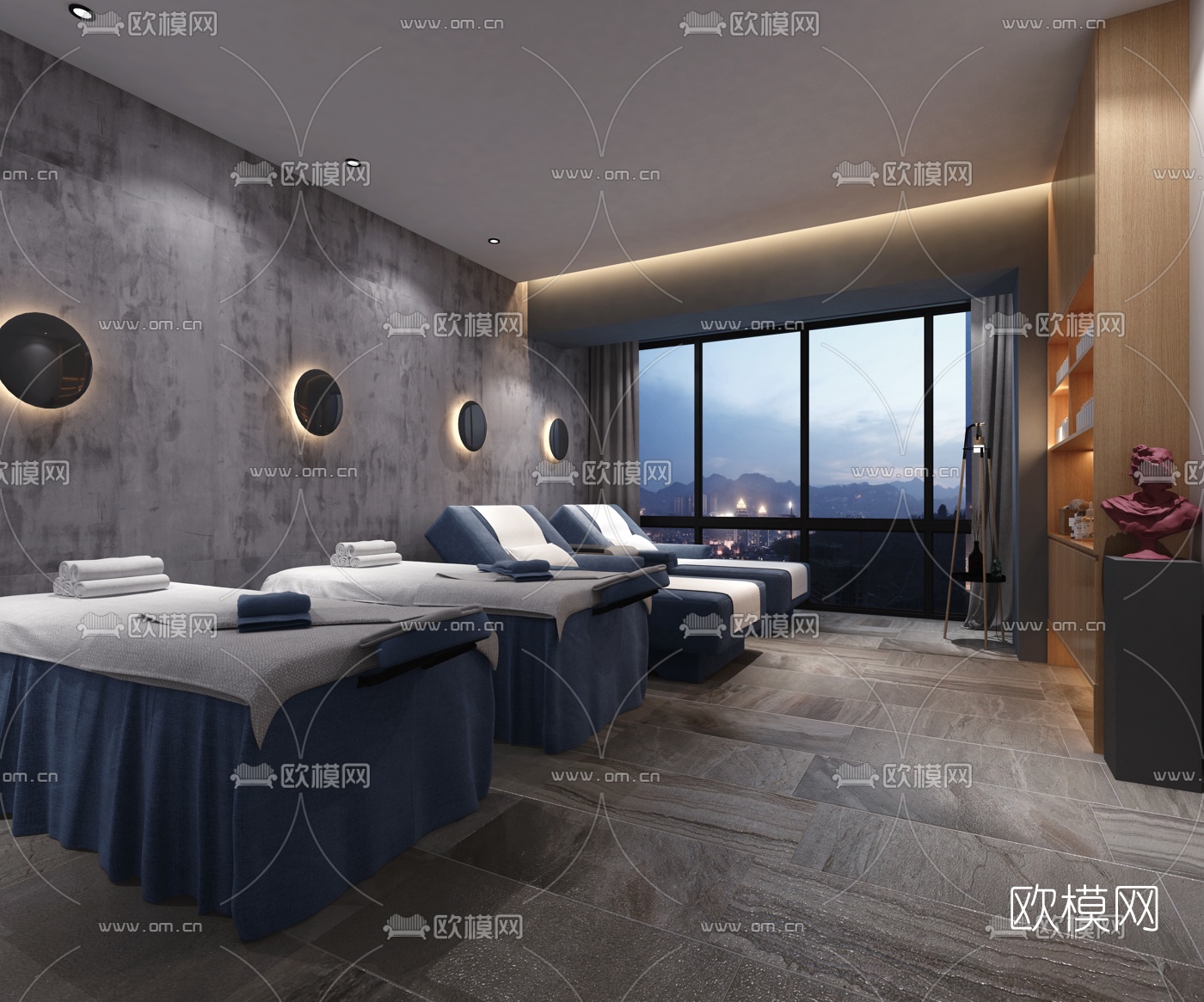 现代足疗店包间3d模型