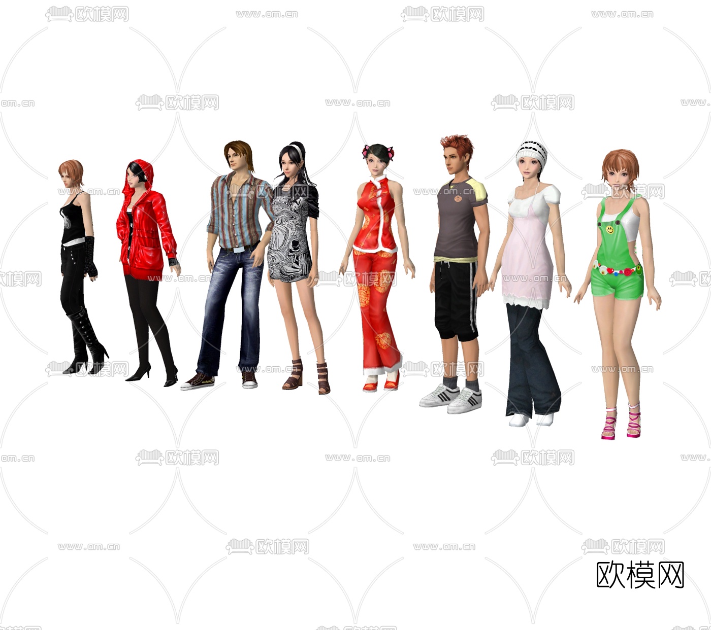 现代人物免费su模型下载