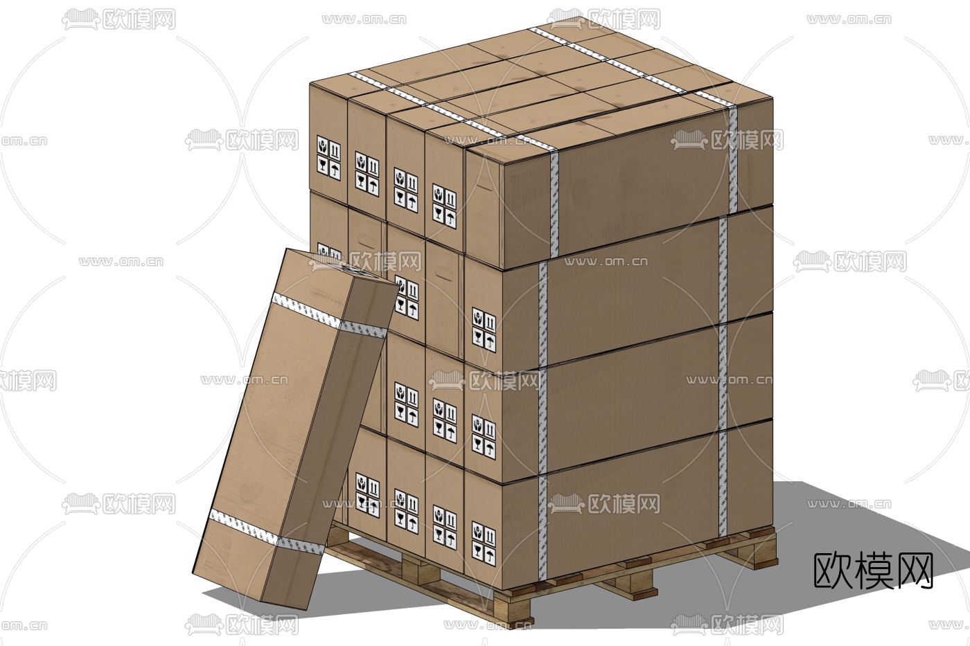 现代货物组合免费su模型下载