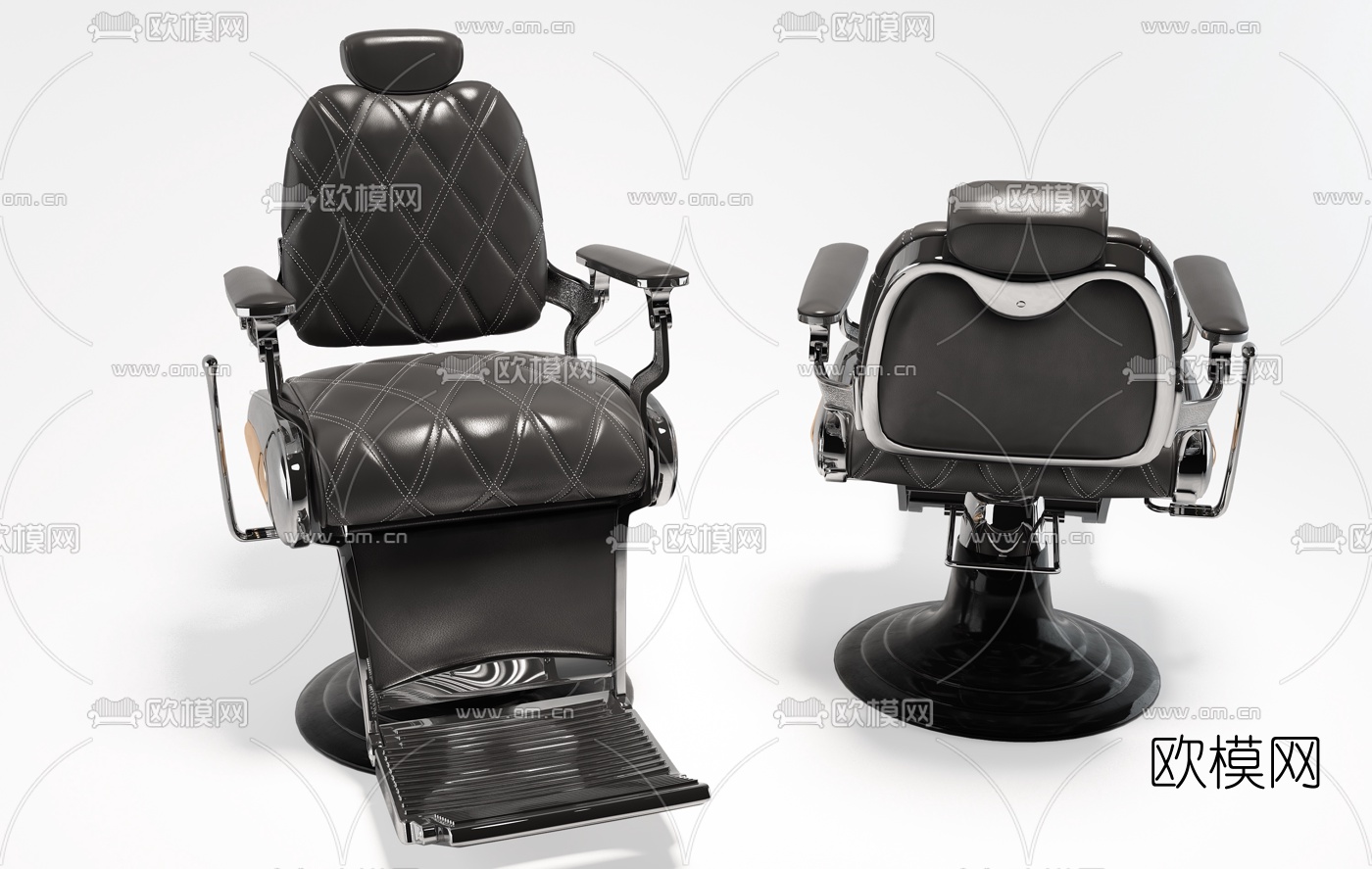 现代皮革理发椅3d模型