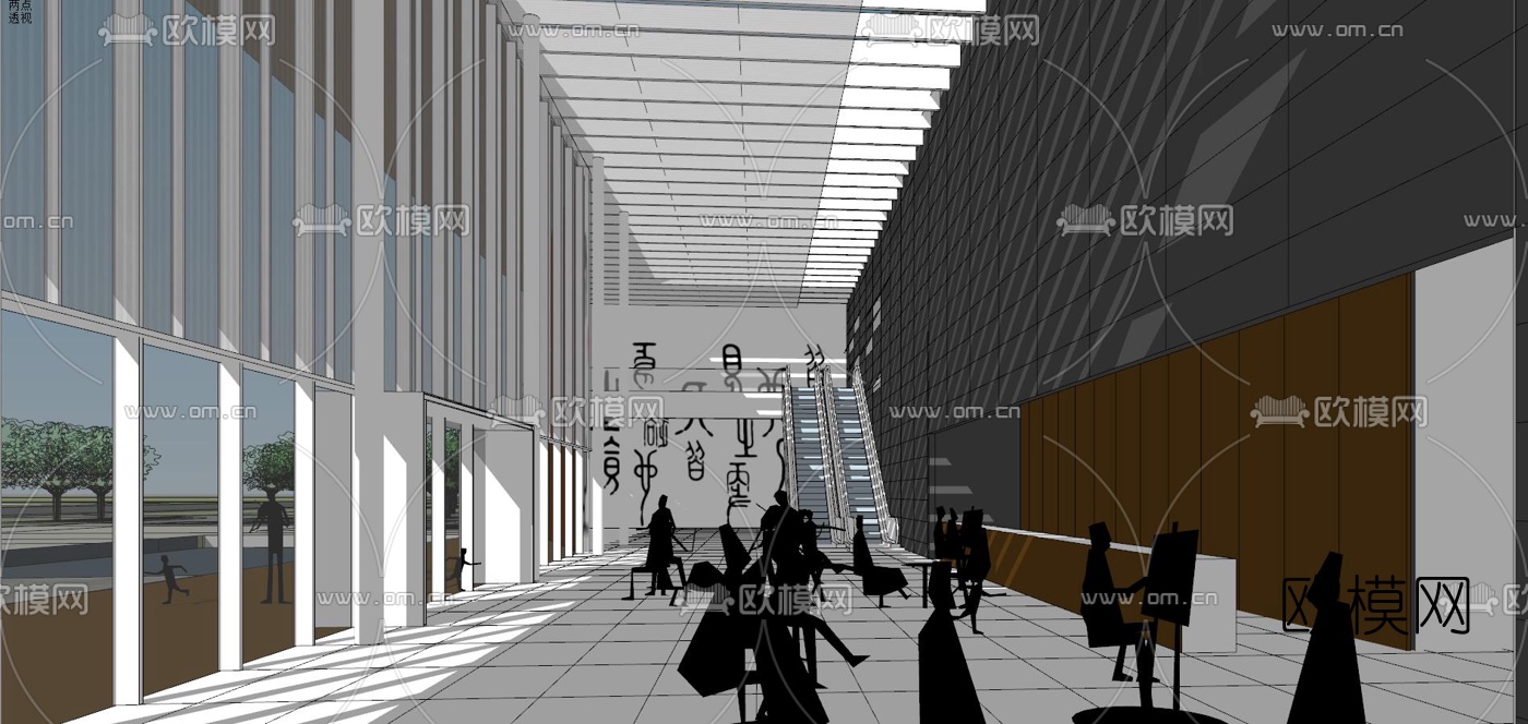 现代城市规划馆su模型下载（渲染图6）