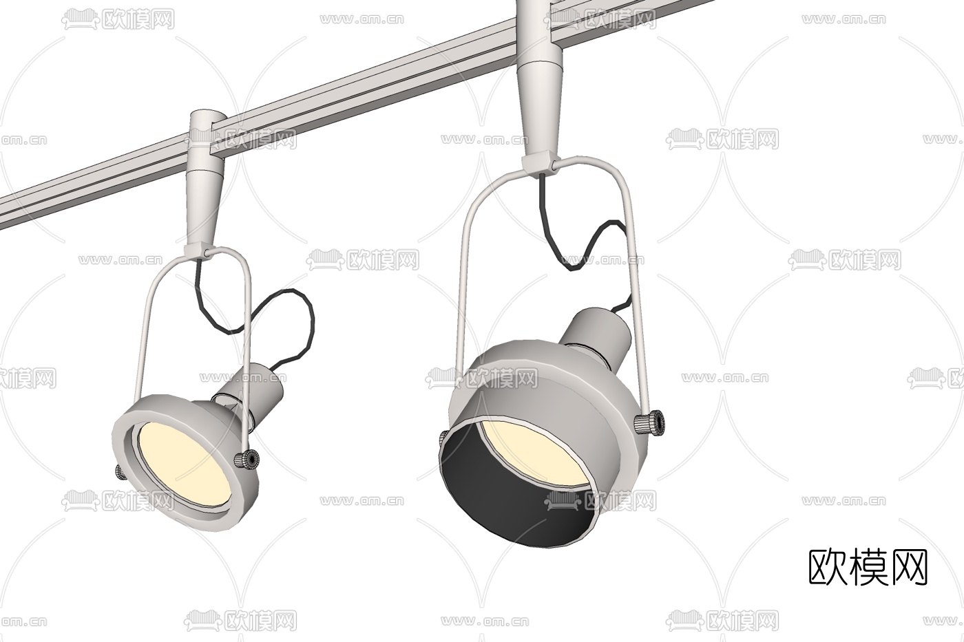 现代金属射灯免费su模型下载