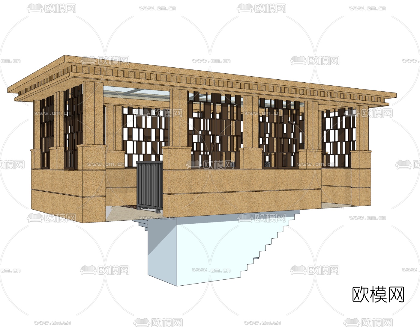 新古典地下室入口免费su模型下载
