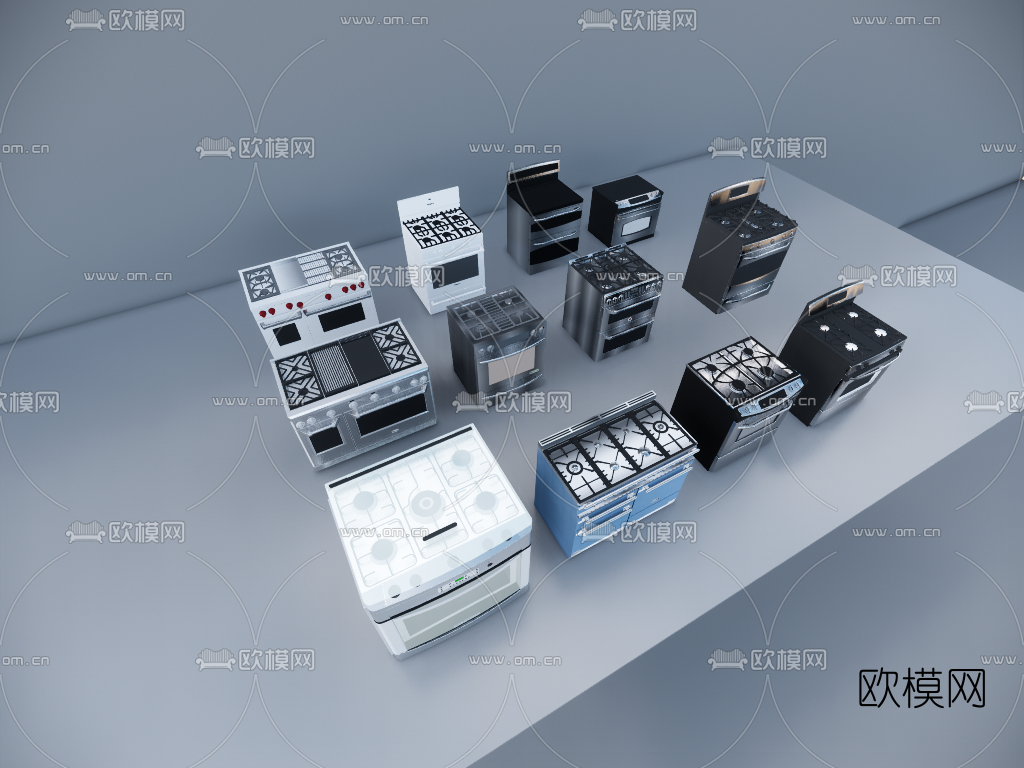 现代电磁炉燃气灶su模型下载（渲染图4）