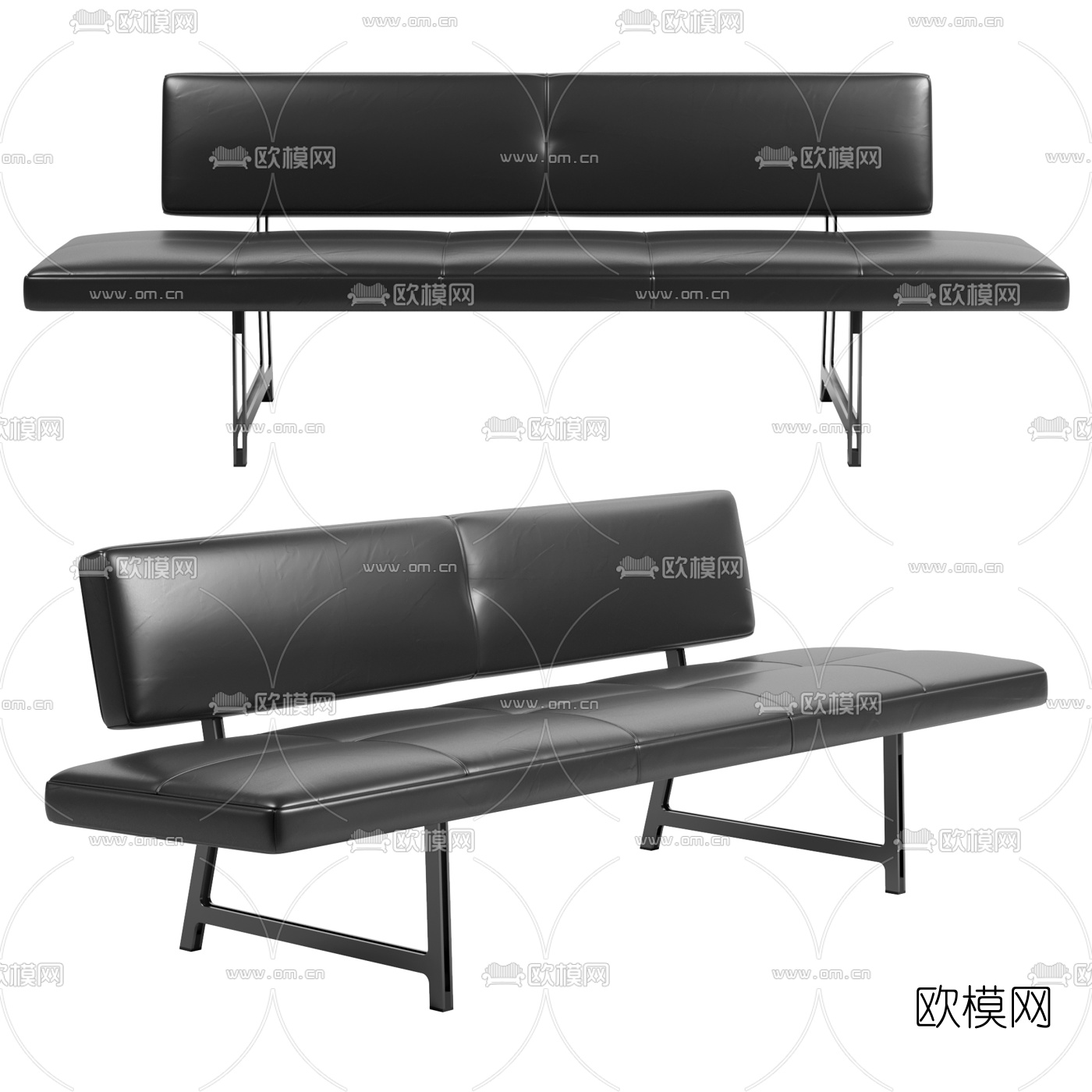 现代皮革公用椅3d模型