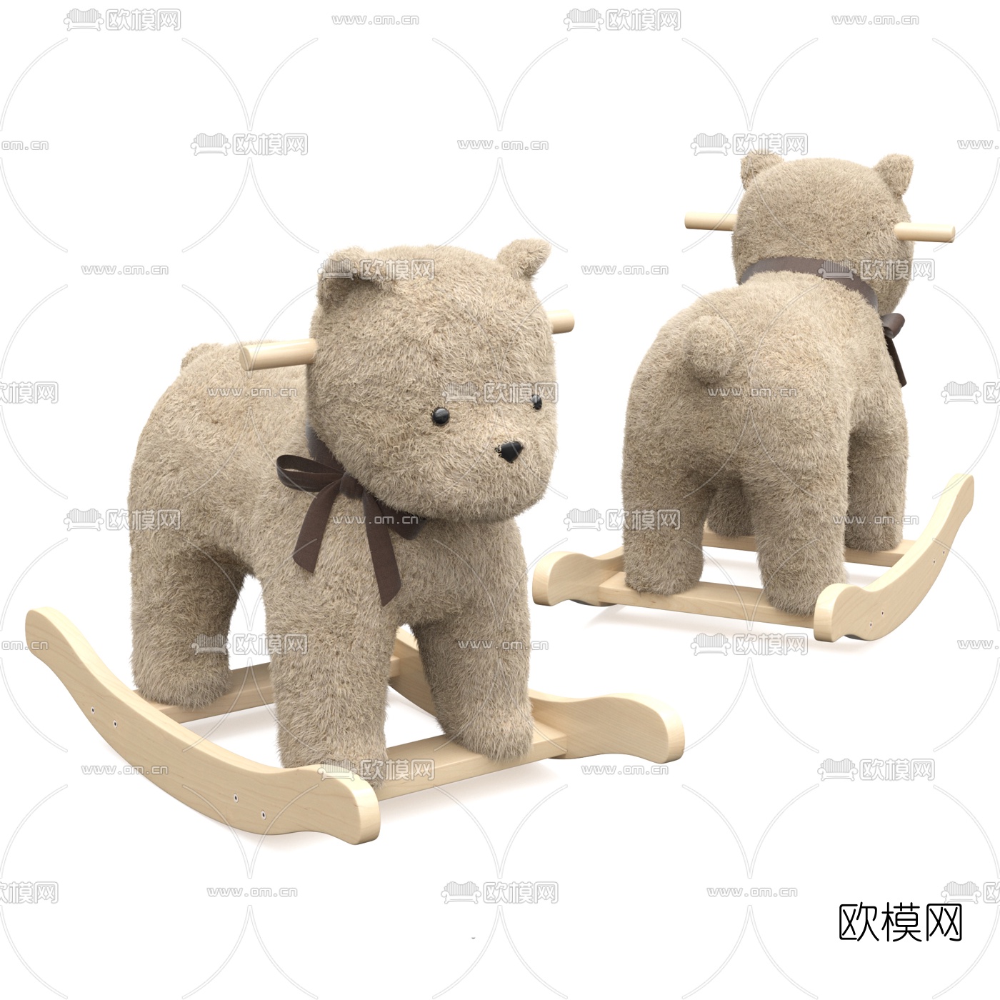 现代儿童木马玩具熊3d模型下载