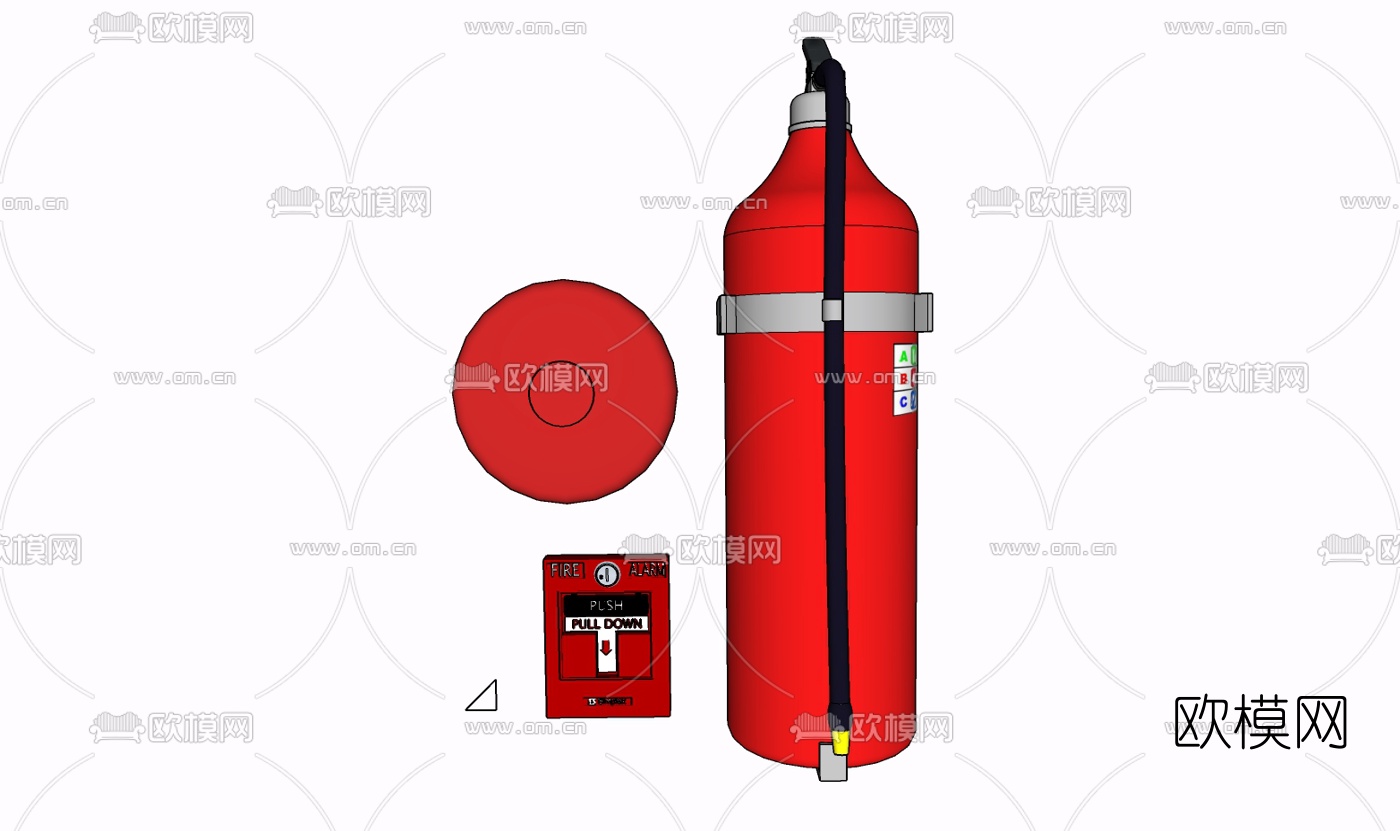 现代消防器免费su模型下载