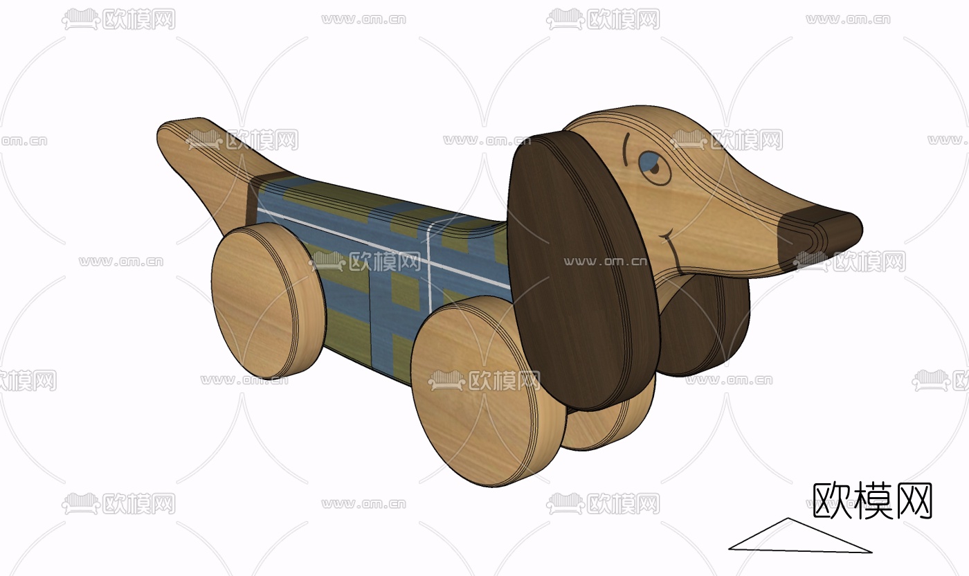 现代实木玩具车免费su模型下载
