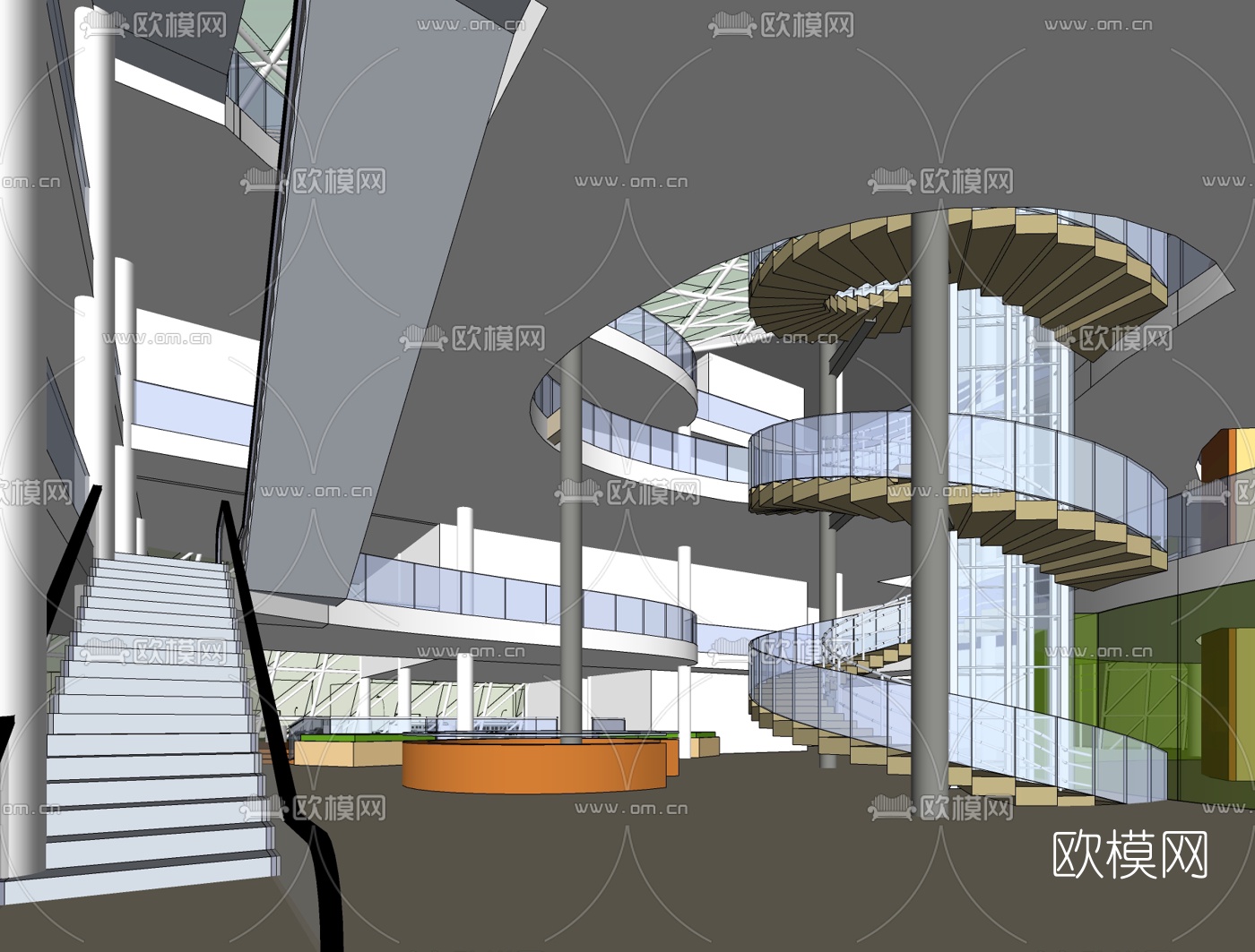 现代商场免费su模型下载（渲染图2）