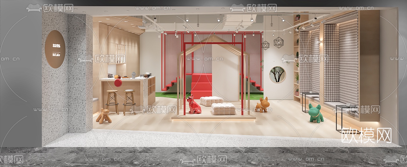现代狗舍咖啡厅3d模型