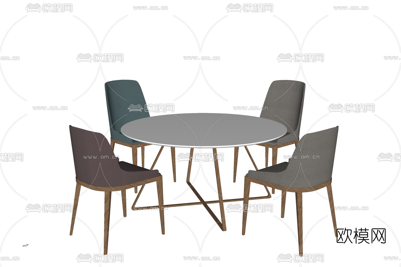 现代休闲桌椅免费su模型下载