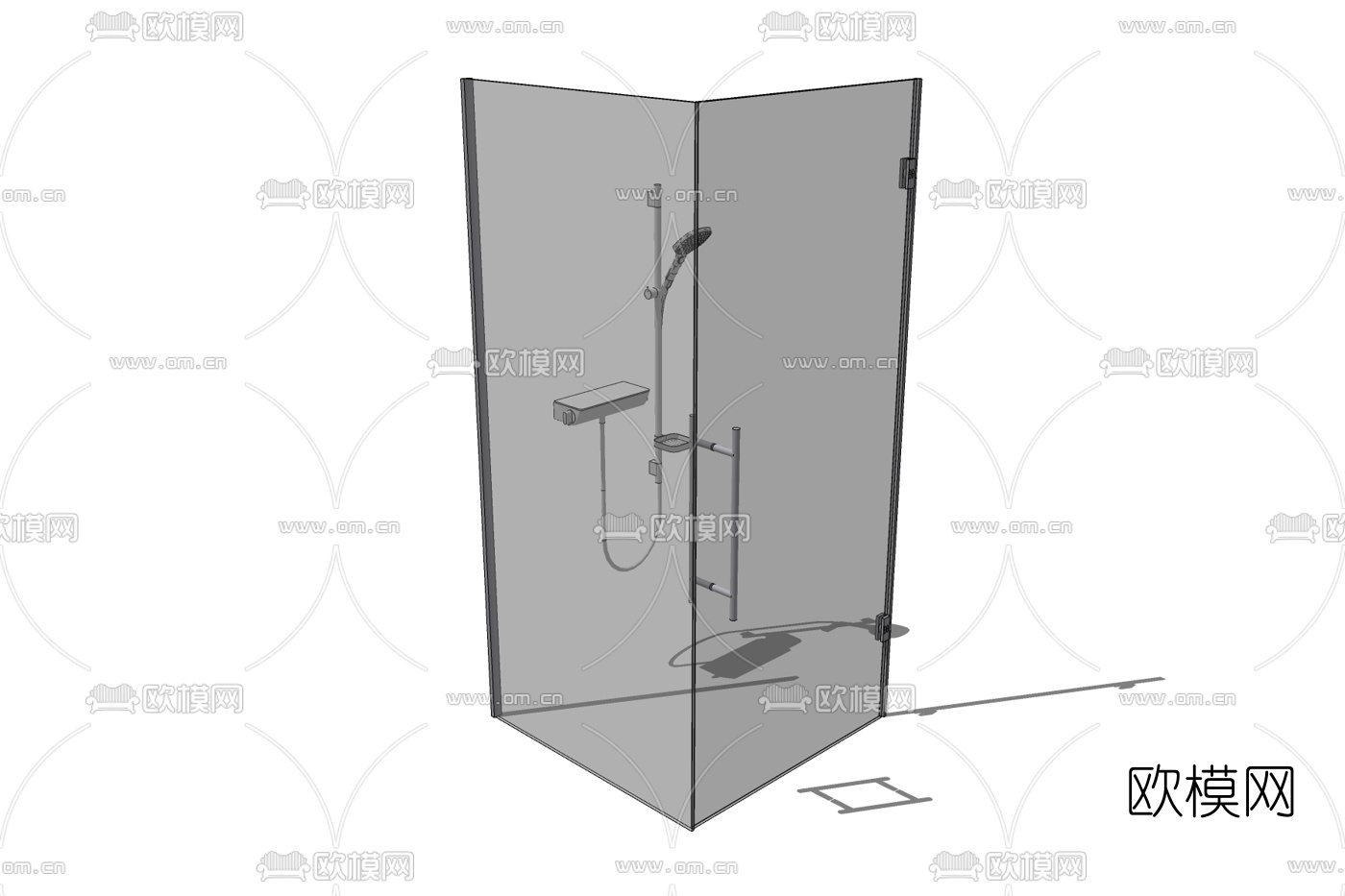 现代淋浴房免费su模型下载