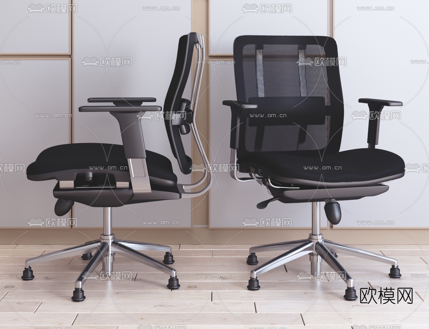 现代网布办公椅3d模型下载