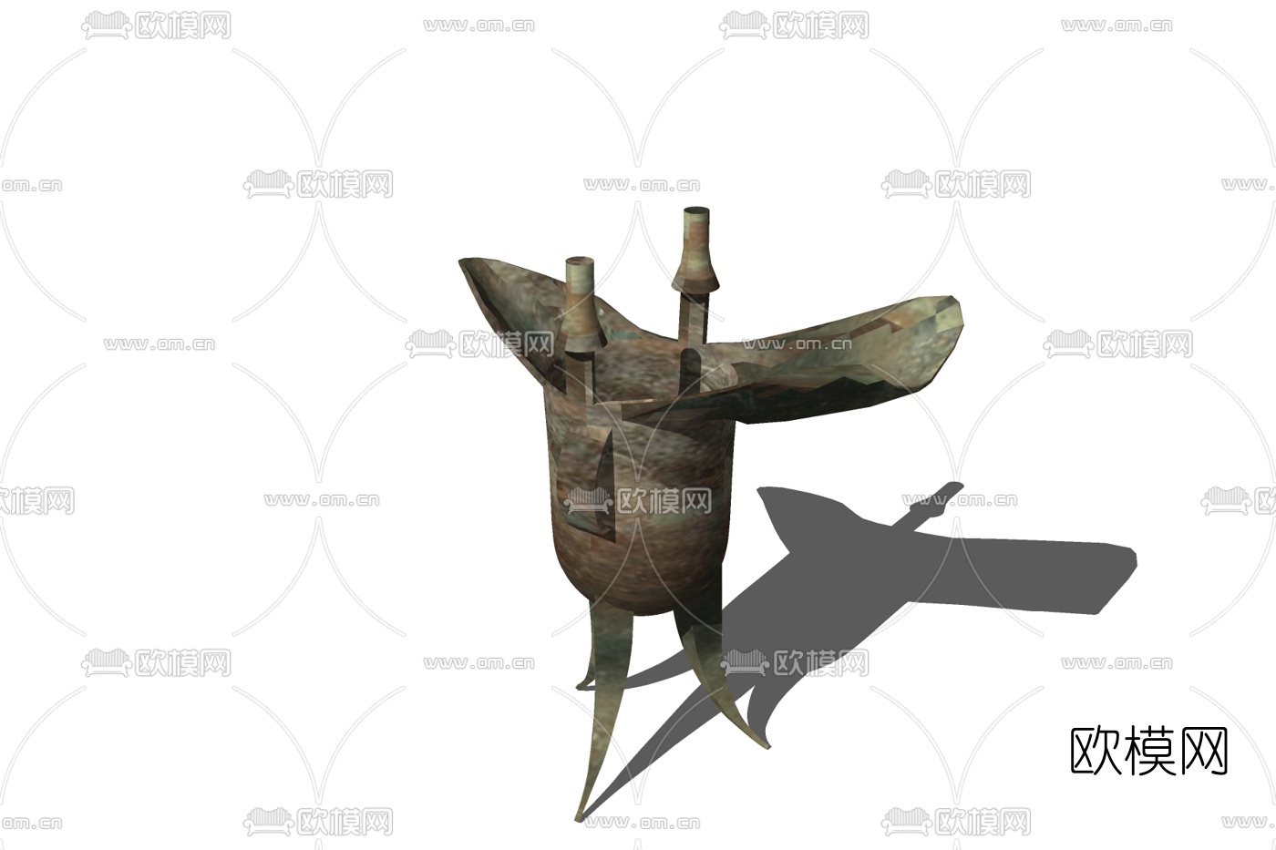 中式青铜尊免费su模型下载