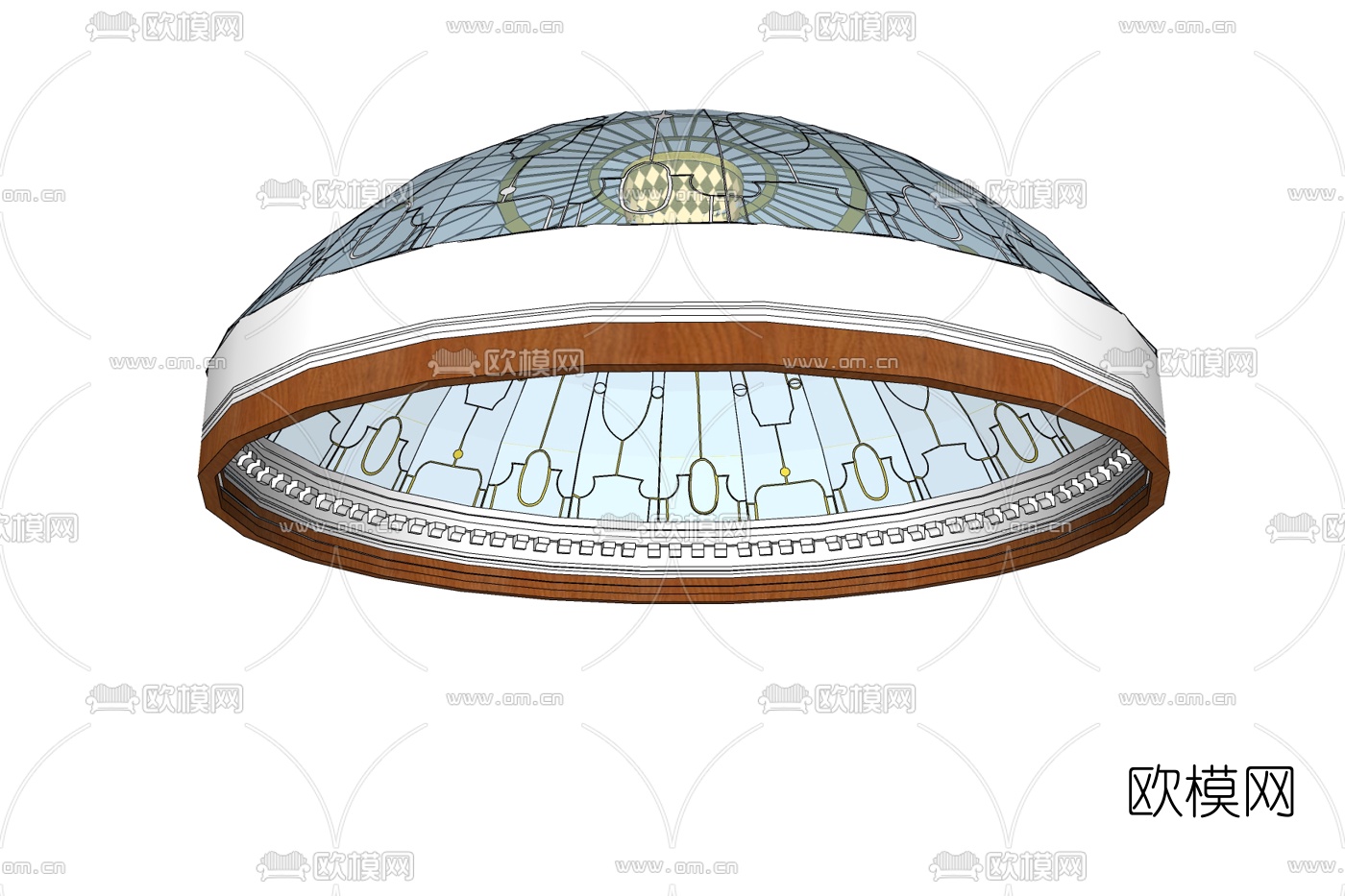 欧式玻璃吊顶免费su模型下载
