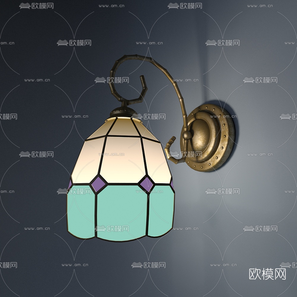 美式田园壁灯3d模型