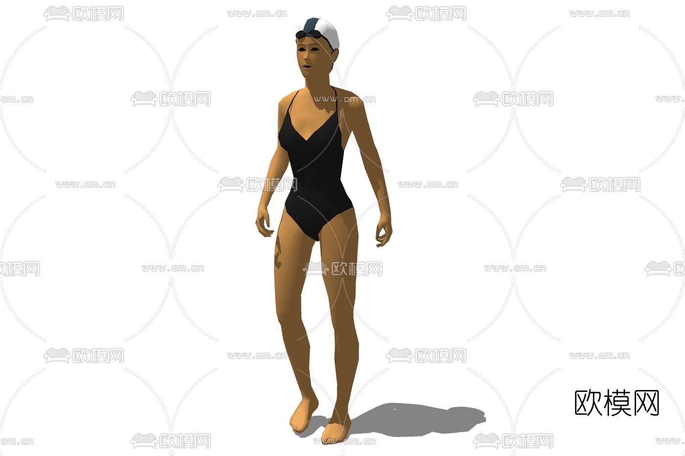现代泳衣女性免费su模型下载