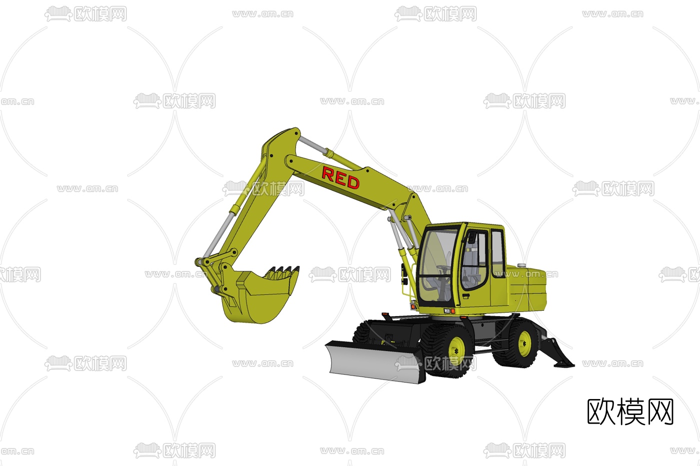 现代挖掘机免费su模型下载