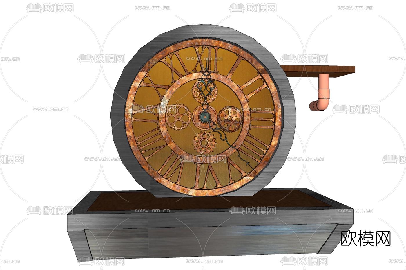 欧式金属摆钟免费su模型下载