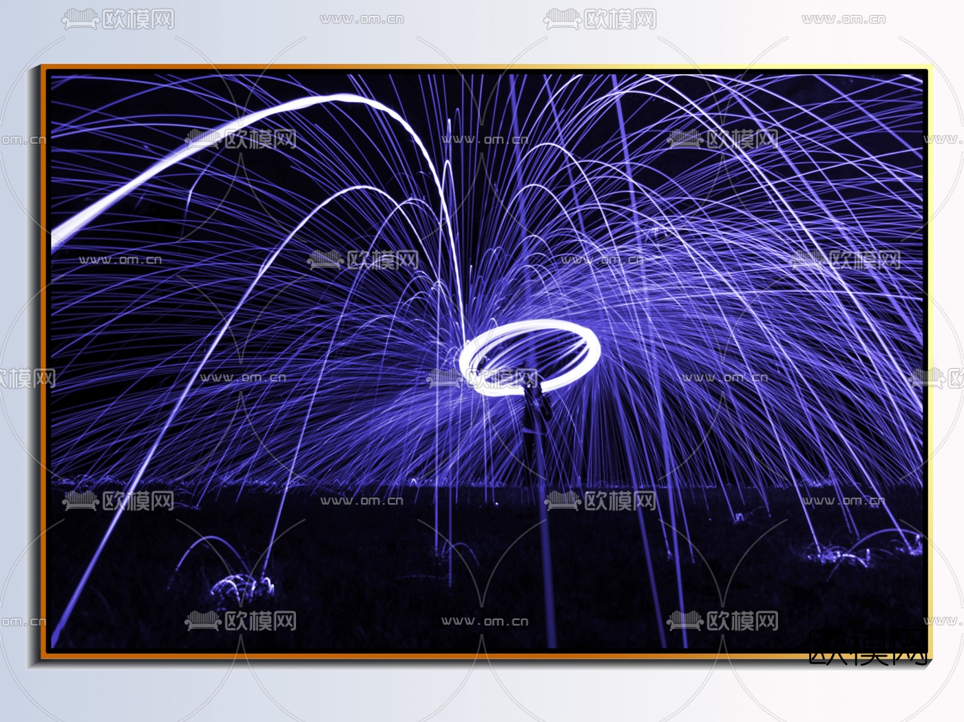 现代轻奢装饰画免费3d模型下载（渲染图1）