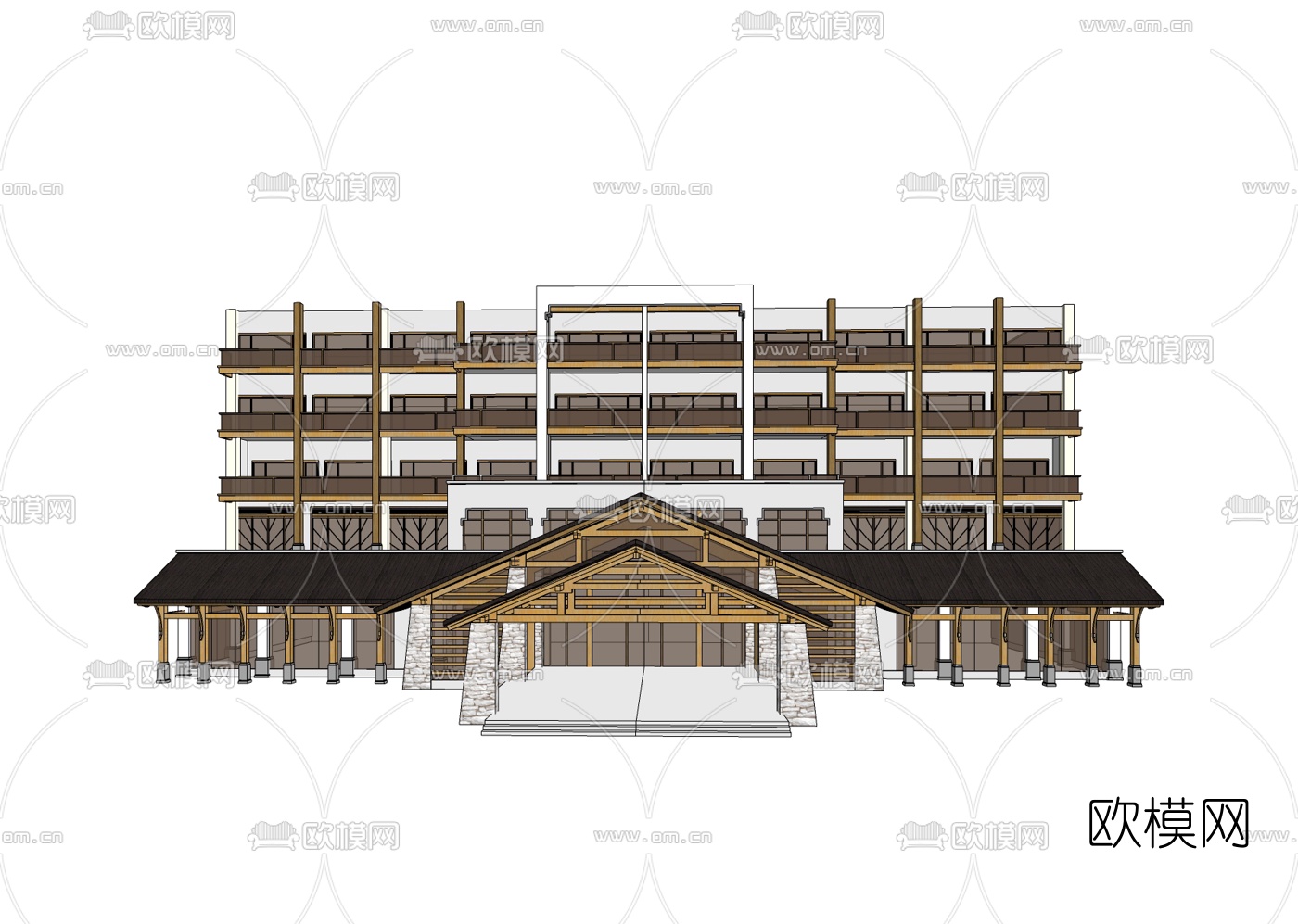 东南亚酒店免费su模型下载