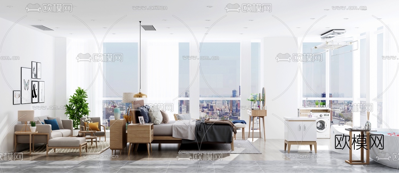 北欧家具软装展厅3d模型下载