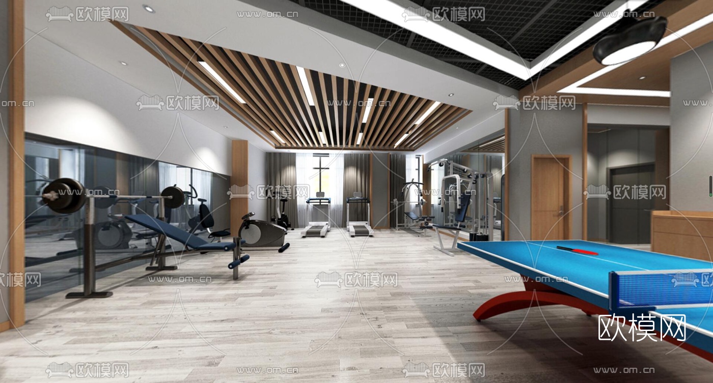 现代健身房vr全景3d模型