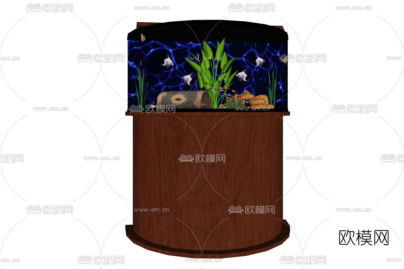 现代鱼缸免费su模型下载