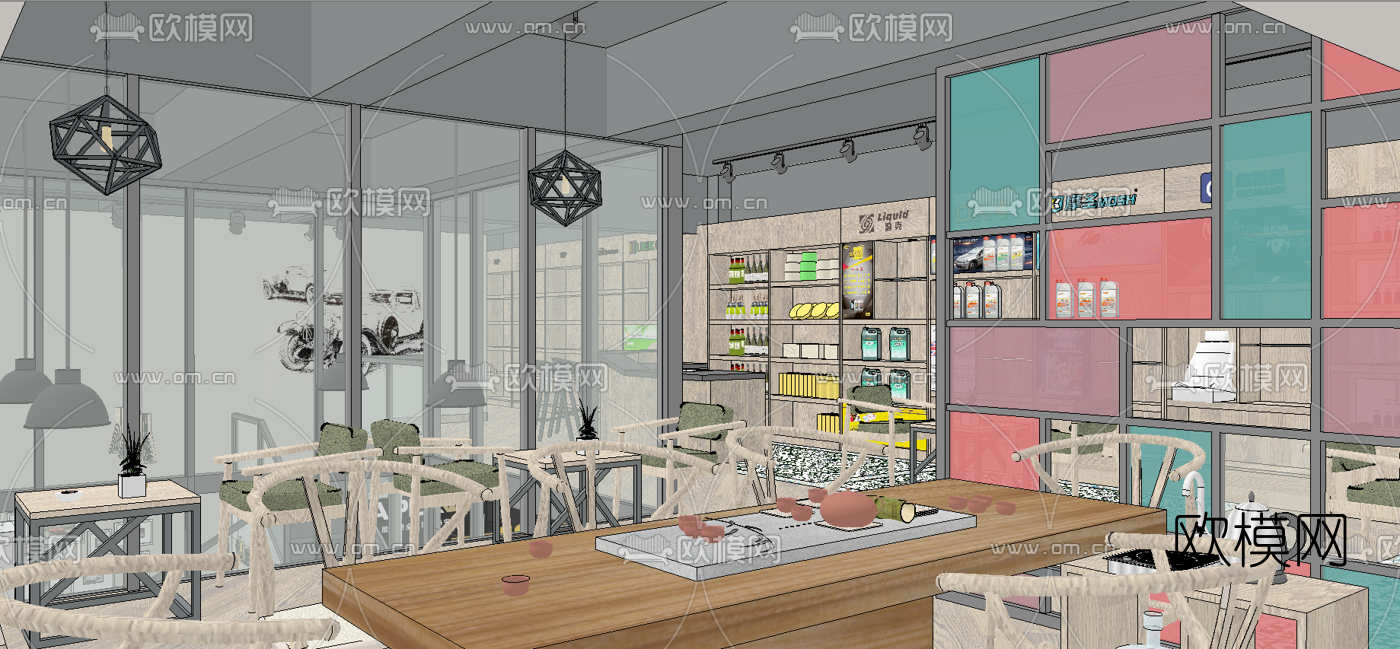 现代汽车4S店su模型下载（渲染图2）