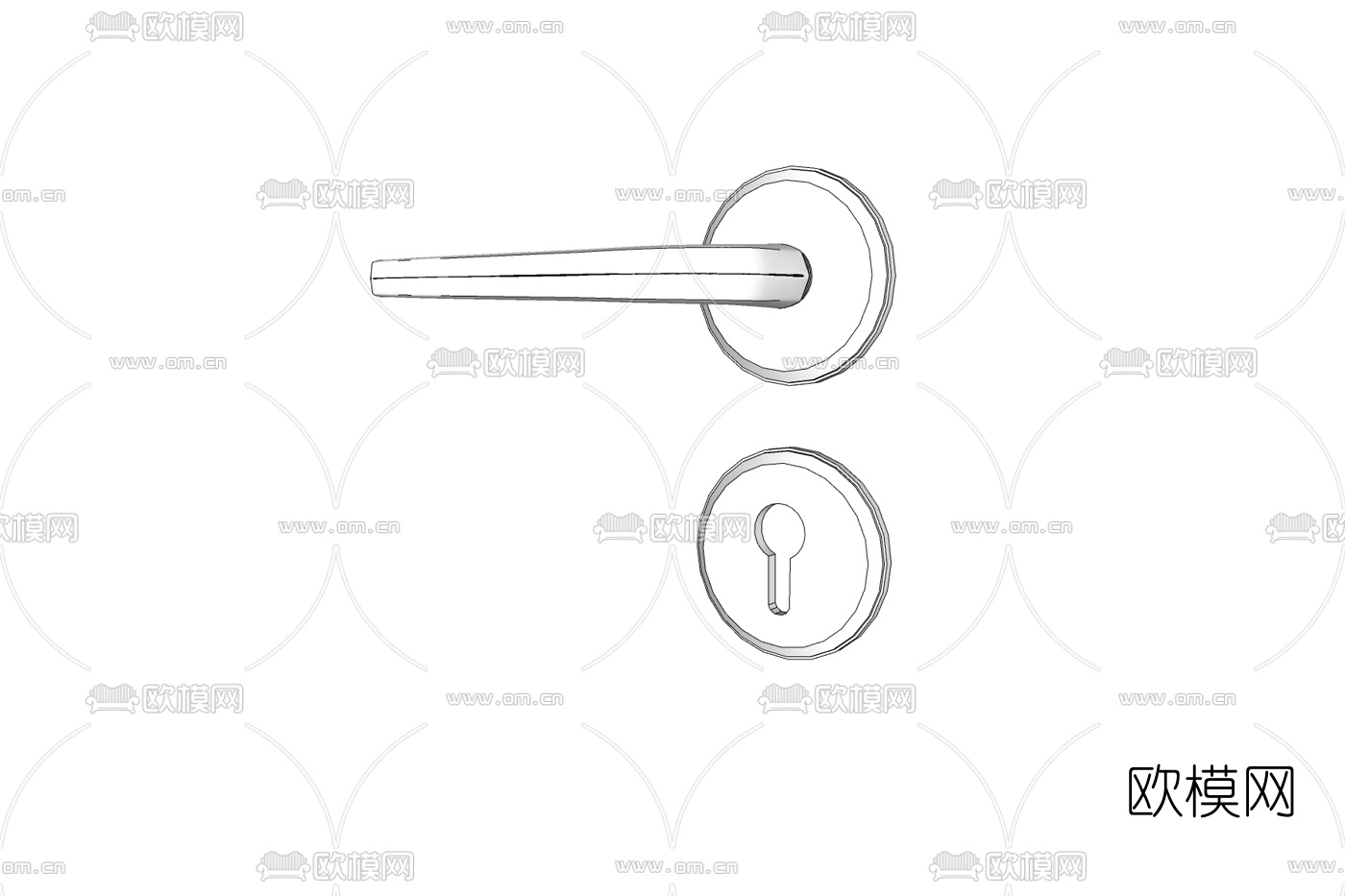 现代拉手门把手免费su模型下载