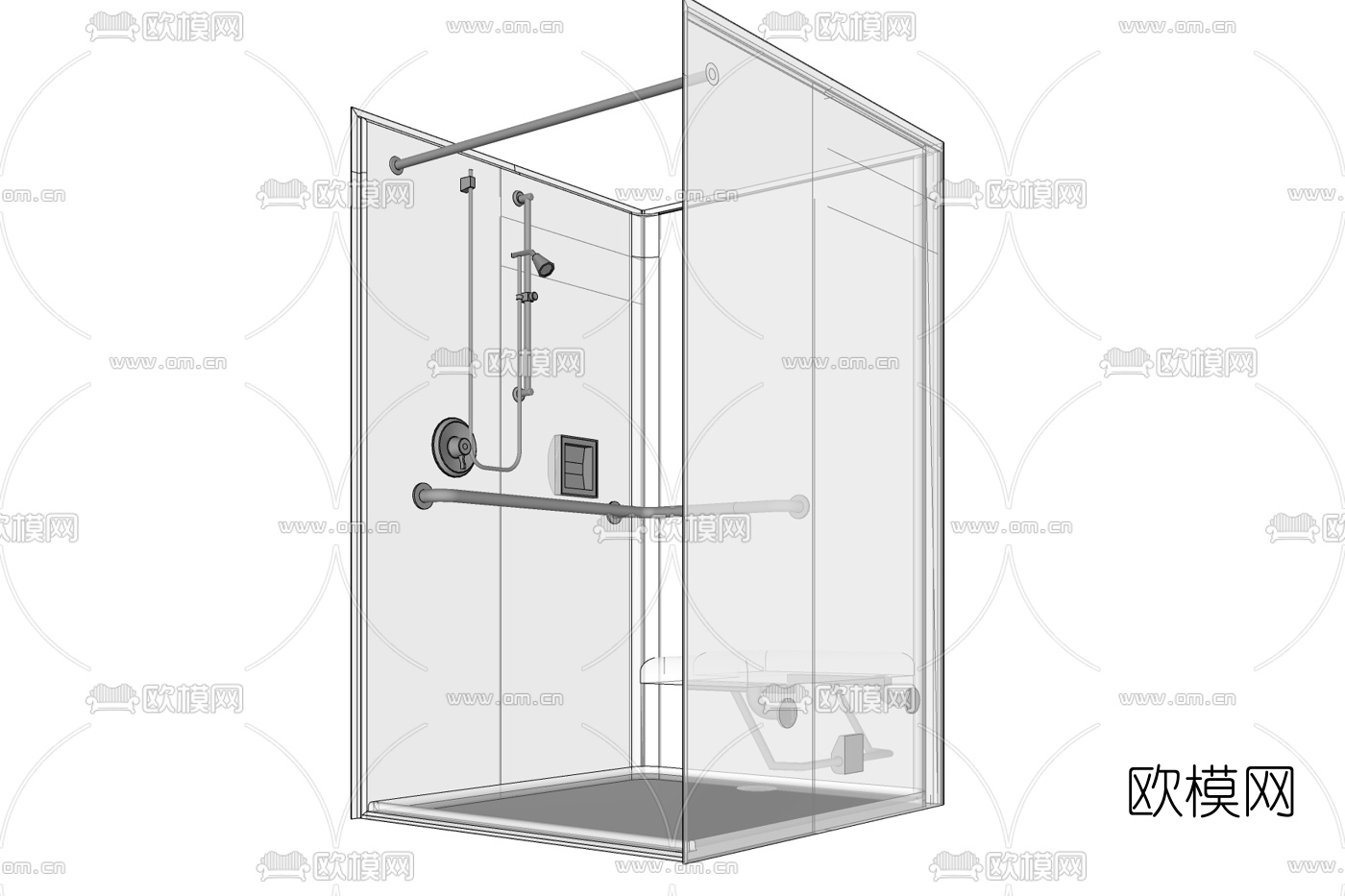现代淋浴间免费su模型下载