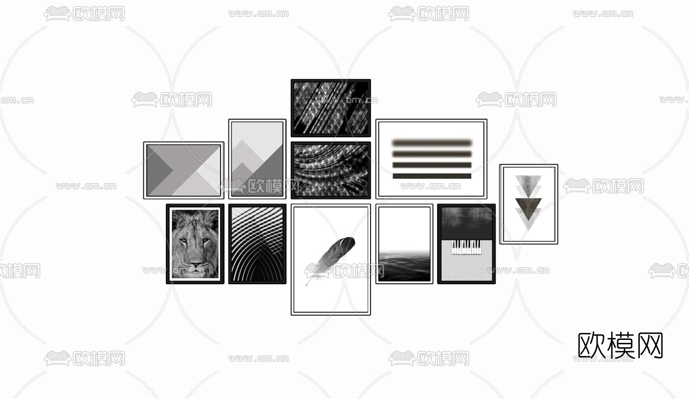 现代装饰画免费su模型下载