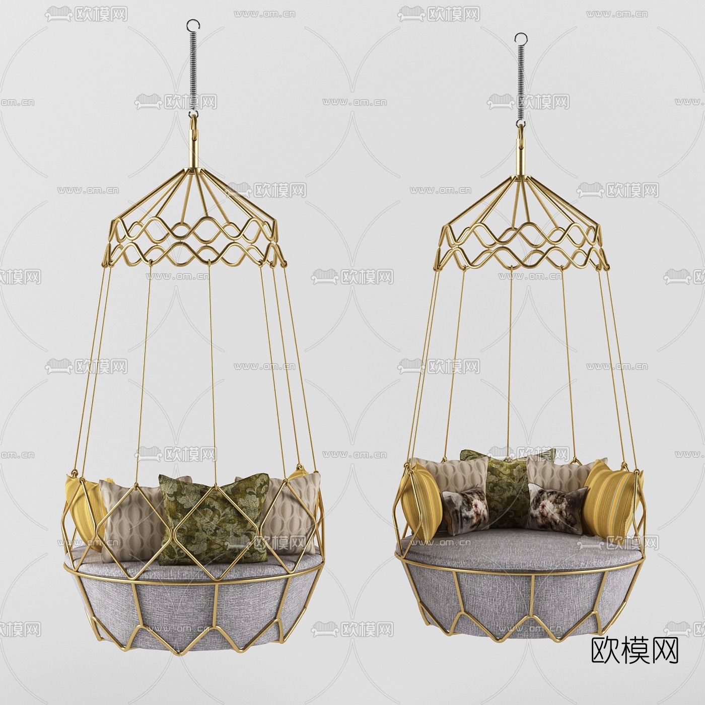 现代金属吊椅3d模型下载