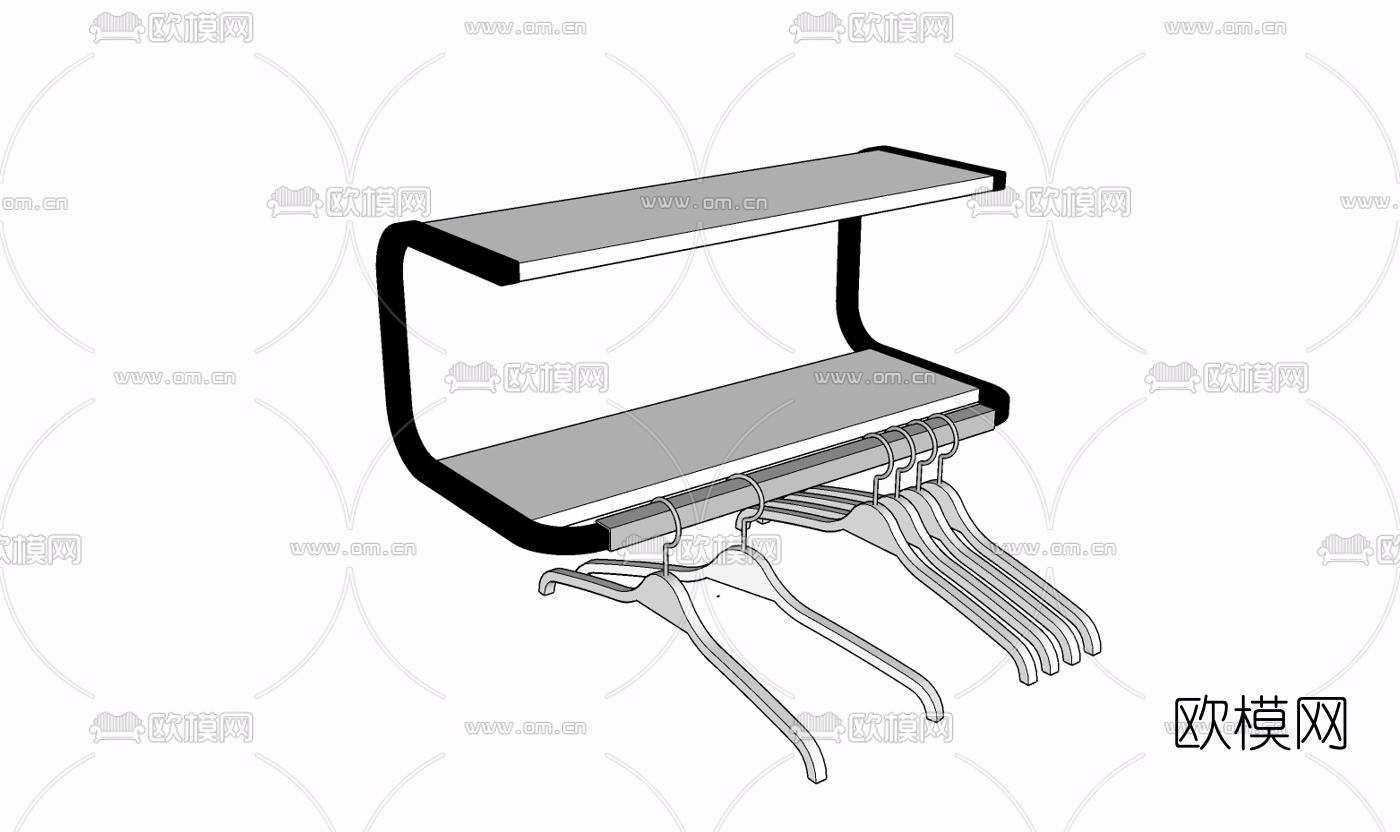 现代衣架免费su模型下载